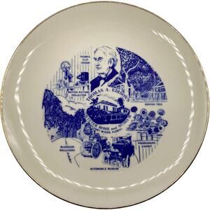 Vintage THOMAS EDISON Winter Home/Museum Collectible Souvenir Memorabilia Plate